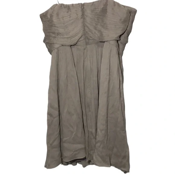 J. CREW | Arabelle Grey Silk Chiffon Strapless Formal Event Dress size 14 {NEW} - Picture 8 of 12